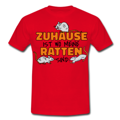 Zuhaus ist wo meine Ratten sind | Männer T-Shirt - Rot