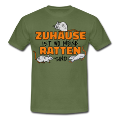 Zuhaus ist wo meine Ratten sind | Männer T-Shirt - Militärgrün