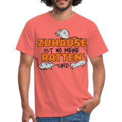 Zuhaus ist wo meine Ratten sind | Männer T-Shirt - Koralle