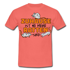 Zuhaus ist wo meine Ratten sind | Männer T-Shirt - Koralle