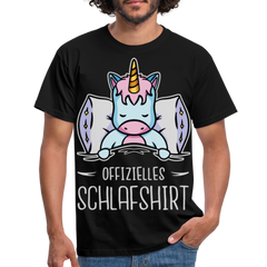 Offizielles Schlafshirt Einhorn | Männer T-Shirt - Schwarz
