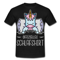 Offizielles Schlafshirt Einhorn | Männer T-Shirt - Schwarz