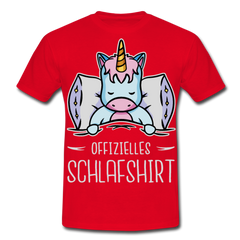 Offizielles Schlafshirt Einhorn | Männer T-Shirt - Rot