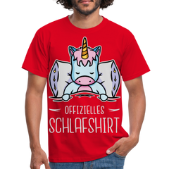 Offizielles Schlafshirt Einhorn | Männer T-Shirt - Rot