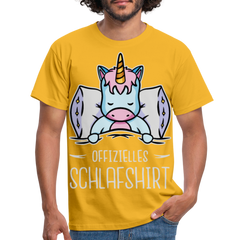 Offizielles Schlafshirt Einhorn | Männer T-Shirt - Gelb