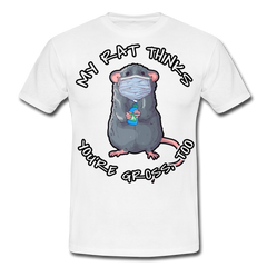 My Rat Thinks You're Gross Ratte die Maske trägt | Männer T-Shirt - Weiß