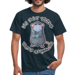 My Rat Thinks You're Gross Ratte die Maske trägt | Männer T-Shirt - Navy