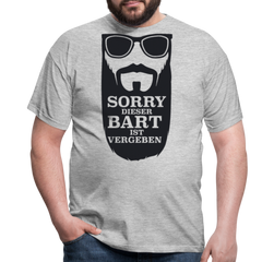 Lustiger Bart Spruch für Bartträger | Männer T-Shirt - Grau meliert