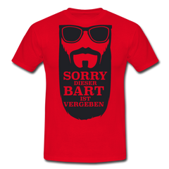 Lustiger Bart Spruch für Bartträger | Männer T-Shirt - Rot
