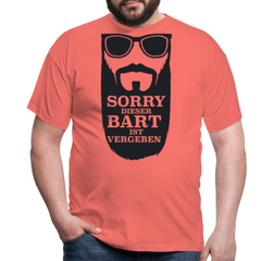 Lustiger Bart Spruch für Bartträger | Männer T-Shirt - Koralle