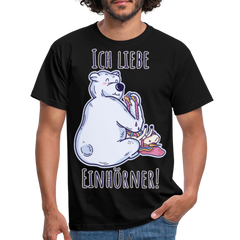 Ich liebe Einhörner! Anti-Unicorn | Männer T-Shirt - Schwarz