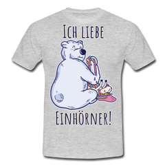 Ich liebe Einhörner! Anti-Unicorn | Männer T-Shirt - Grau meliert