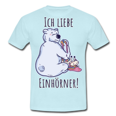 Ich liebe Einhörner! Anti-Unicorn | Männer T-Shirt - Sky