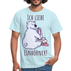 Ich liebe Einhörner! Anti-Unicorn | Männer T-Shirt - Sky