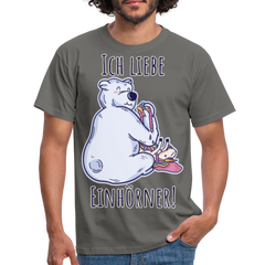 Ich liebe Einhörner! Anti-Unicorn | Männer T-Shirt - Graphit
