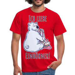 Ich liebe Einhörner! Anti-Unicorn | Männer T-Shirt - Rot