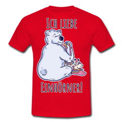 Ich liebe Einhörner! Anti-Unicorn | Männer T-Shirt - Rot