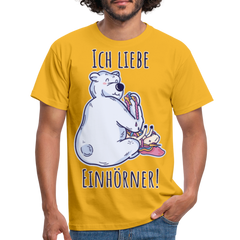 Ich liebe Einhörner! Anti-Unicorn | Männer T-Shirt - Gelb