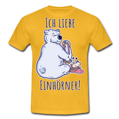 Ich liebe Einhörner! Anti-Unicorn | Männer T-Shirt - Gelb
