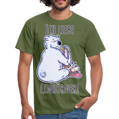 Ich liebe Einhörner! Anti-Unicorn | Männer T-Shirt - Militärgrün