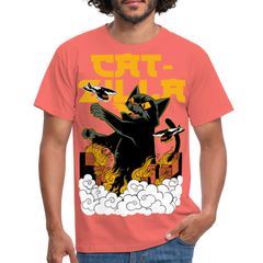 Catzilla | Männer T-Shirt - Koralle
