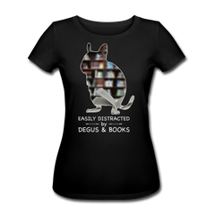 Easily Distracted by Degus & Books | Frauen Bio T-Shirt - Schwarz