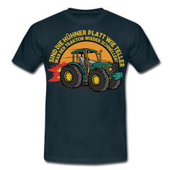 Hühner Trecker Spruch | Männer T-Shirt - Navy