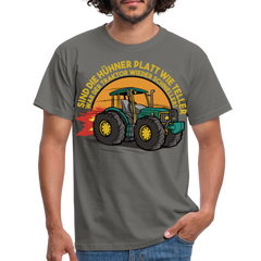 Hühner Trecker Spruch | Männer T-Shirt - Graphit