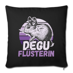 Degu Flüsterin | Sofakissenbezug 44 x 44 cm - Schwarz