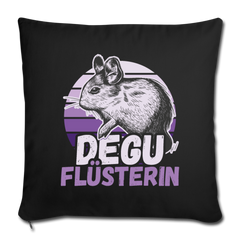 Degu Flüsterin | Sofakissenbezug 44 x 44 cm - Schwarz