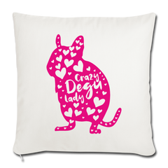 Crazy Degu Lady | Sofakissenbezug 44 x 44 cm - Naturweiß