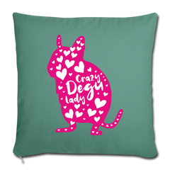 Crazy Degu Lady | Sofakissenbezug 44 x 44 cm - Tanngrün