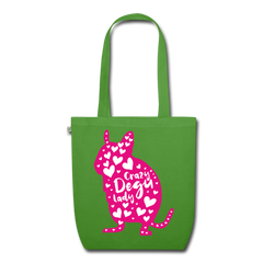 Crazy Degu Lady | Bio-Stoffbeutel - Blattgrün