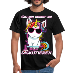 Bereit zu diskutieren Einhorn | Männer T-Shirt - Schwarz