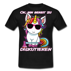 Bereit zu diskutieren Einhorn | Männer T-Shirt - Schwarz