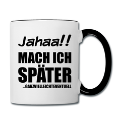 Frecher Teenager Spruch Kaffeetasse | Lustige Sprüche Kaffeebecher für Freche Mädchen und Jungs | Teenager Kinder | Faulenzer Trödler Tasse - Weiß/Schwarz