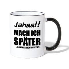 Frecher Teenager Spruch Kaffeetasse | Lustige Sprüche Kaffeebecher für Freche Mädchen und Jungs | Teenager Kinder | Faulenzer Trödler Tasse - Weiß/Schwarz