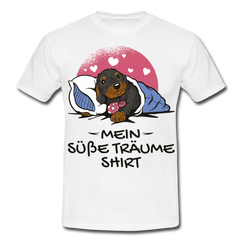 Schlafshirt Schlafen Mädchen Jungen Dackel Mein Süße Träume Männer T-Shirt - Weiß