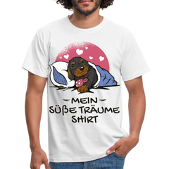 Schlafshirt Schlafen Mädchen Jungen Dackel Mein Süße Träume Männer T-Shirt - Weiß