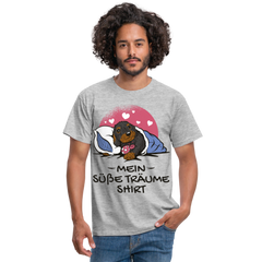 Schlafshirt Schlafen Mädchen Jungen Dackel Mein Süße Träume Männer T-Shirt - Grau meliert