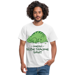 Schlafshirt Schlafen Dino Jungen Tyrannosaurus Süße Träume Männer T-Shirt - Weiß