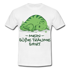 Schlafshirt Schlafen Dino Jungen Tyrannosaurus Süße Träume Männer T-Shirt - Weiß