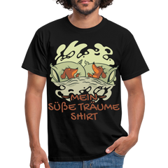 Schlafshirt Schlafen Mädchen Jungen Dackel Mein Süße Träume Männer T-Shirt - Schwarz