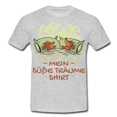 Schlafshirt Schlafen Mädchen Jungen Dackel Mein Süße Träume Männer T-Shirt - Grau meliert