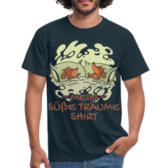 Schlafshirt Schlafen Mädchen Jungen Dackel Mein Süße Träume Männer T-Shirt - Navy