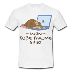 Schlafshirt Schlafen Mädchen Jungen Bulldogge Süße Träume Männer T-Shirt - Weiß