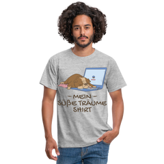 Schlafshirt Schlafen Mädchen Jungen Bulldogge Süße Träume Männer T-Shirt - Grau meliert