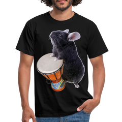 Chinchilla trommelt Djembe Lustige Chinchillas Frauen Männer T-Shirt - Schwarz