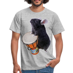 Chinchilla trommelt Djembe Lustige Chinchillas Frauen Männer T-Shirt - Grau meliert