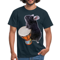 Chinchilla trommelt Djembe Lustige Chinchillas Frauen Männer T-Shirt - Navy